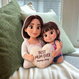 Best Mom Ever - Personalized Mother Faux Fur Shaped Pillow