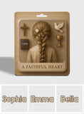 A Faithful Heart - Personalized Christian Custom Shaped Acrylic Plaque