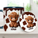 Love Highland Cows - Personalized Highland Cow Accent Mug & Coaster