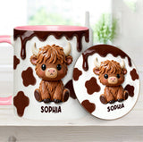Love Highland Cows - Personalized Highland Cow Accent Mug & Coaster