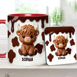 Love Highland Cows - Personalized Highland Cow Accent Mug & Coaster