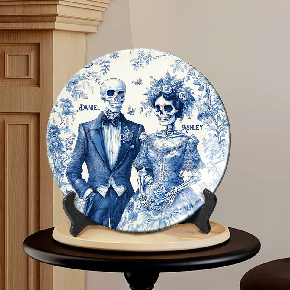 Jusqu'à ce que la mort nous sépare - Assiette ronde en céramique personnalisée pour couple