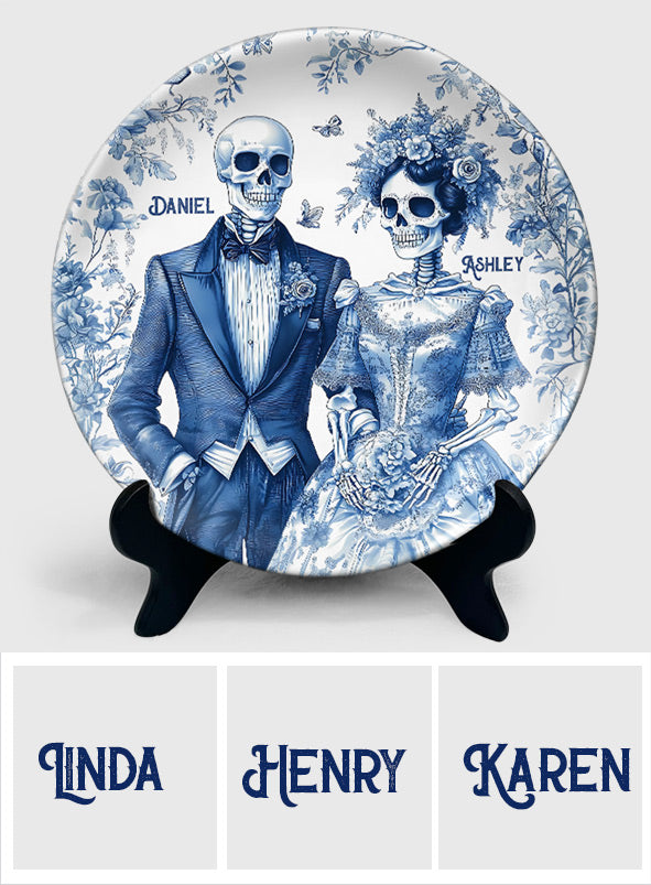 Jusqu'à ce que la mort nous sépare - Assiette ronde en céramique personnalisée pour couple