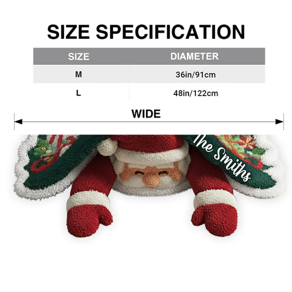 Santa Christmas - Personalized Family Shaped Tree Skirt