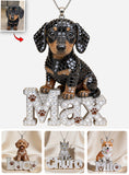 Pet Mom Gift, Dog Lover Gift - Personalized Dog Shaped Metal Pendant Necklace