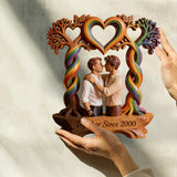 Custom Any Photo, Love Is Love - Personalized LGBT Support Custom Shaped Wood Plaque