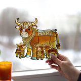 Mama Cow Gift For Mom Grandma - Personalized Mother Window Hanging Suncatcher Ornament