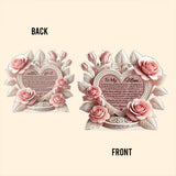 Pink Roses Heart - Personalized Mother Custom Shaped Acrylic Plaque