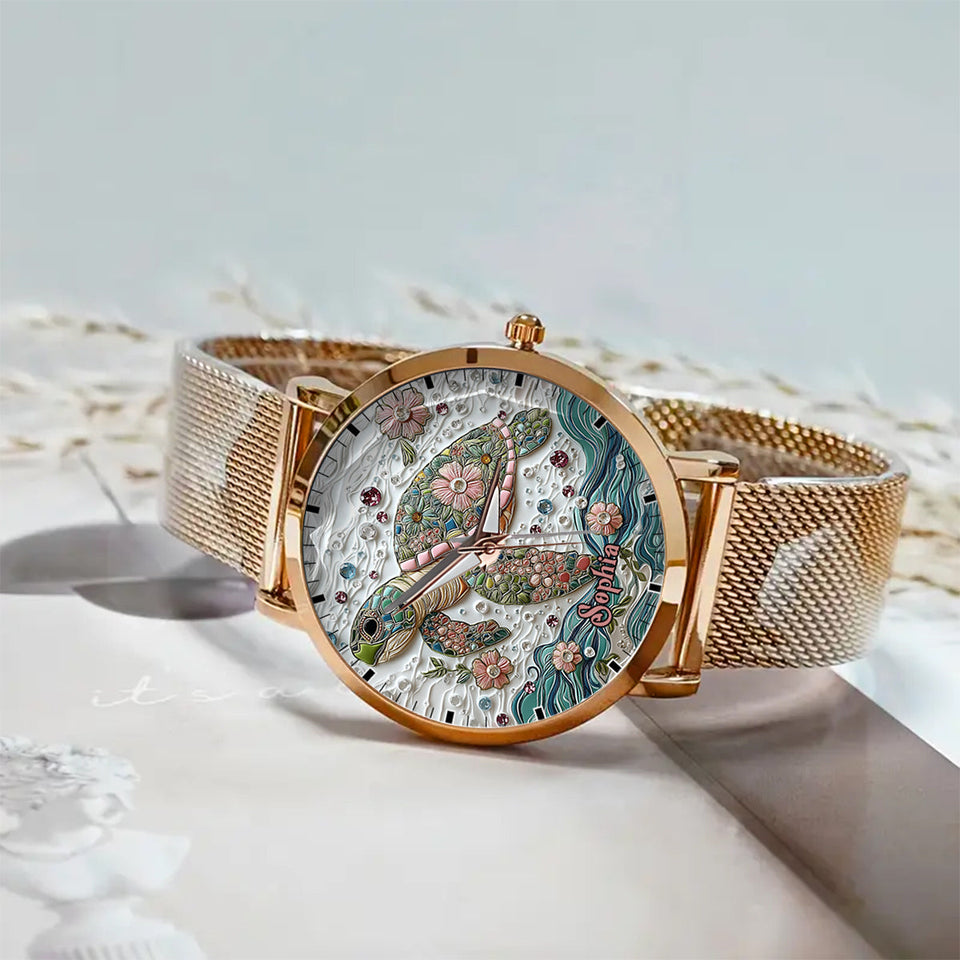 Beautiful Turtle - Personalized Turtle Women Hand Watch