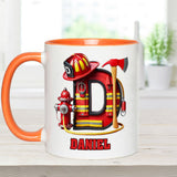 Alphabet Firefighter - Personalized Firefighter Accent Mug