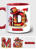 Alphabet Firefighter - Personalized Firefighter Accent Mug