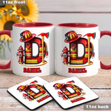 Alphabet Firefighter - Personalized Firefighter Accent Mug