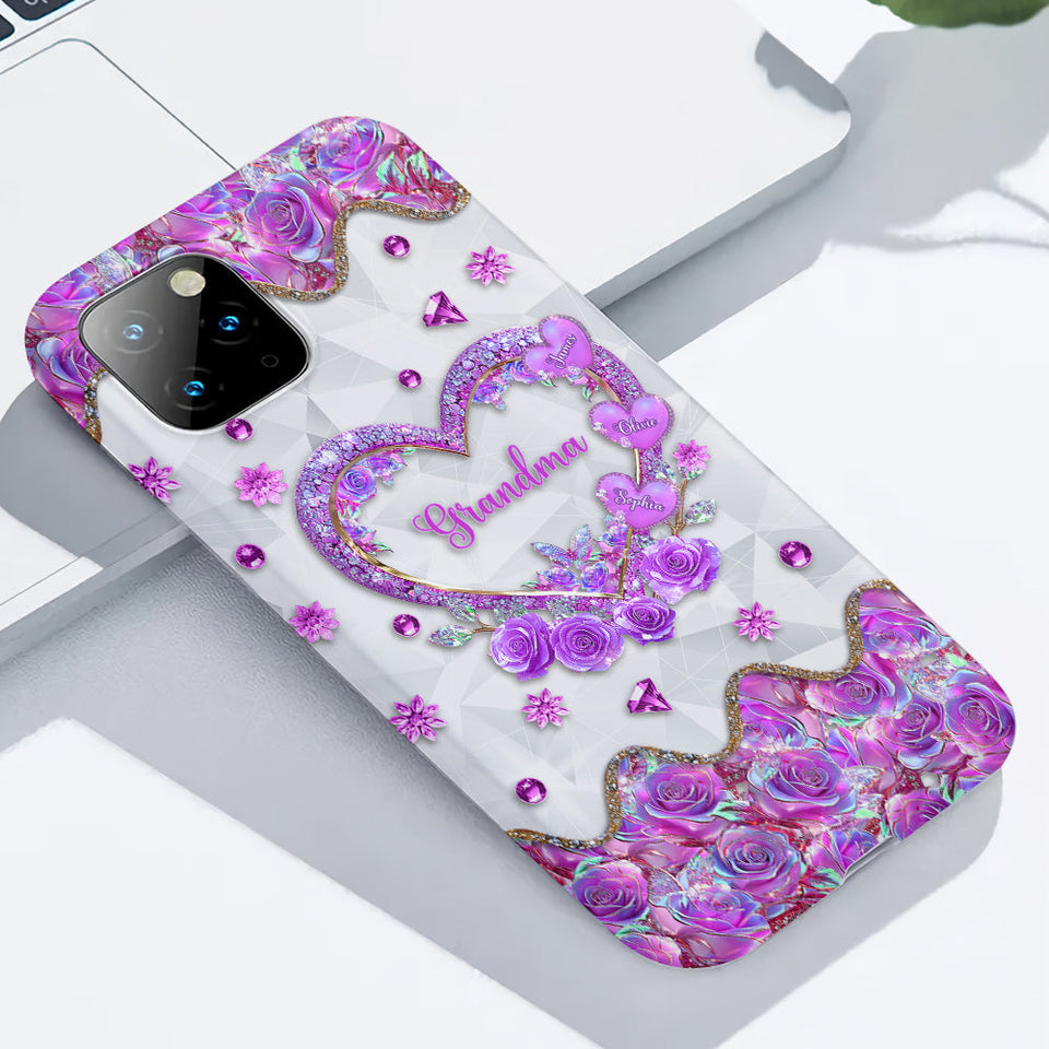 Grandma's Mom's Sweethearts - Personalized Grandma Full Print Phone Case