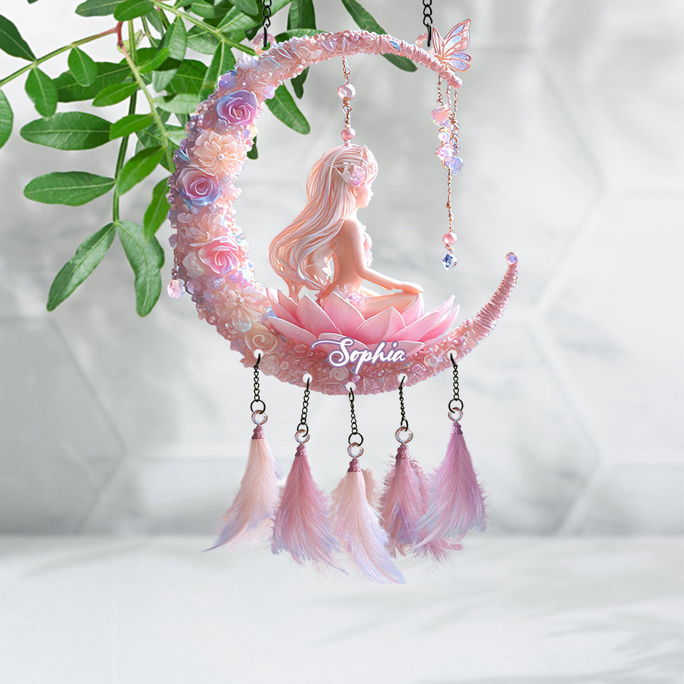 Yoga Lover - Personalized Yoga Window Hanging Suncatcher With Custom Charms