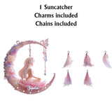 Yoga Lover - Personalized Yoga Window Hanging Suncatcher With Custom Charms