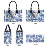 Cute Dog Shih Tzu - Personalized Dog Leather Handbag & Leather Long Wallet