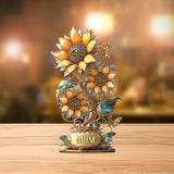 My Sunflower Garden Gift For Mom, Grandma - Personalized Mother Custom Shaped Acrylic Plaque