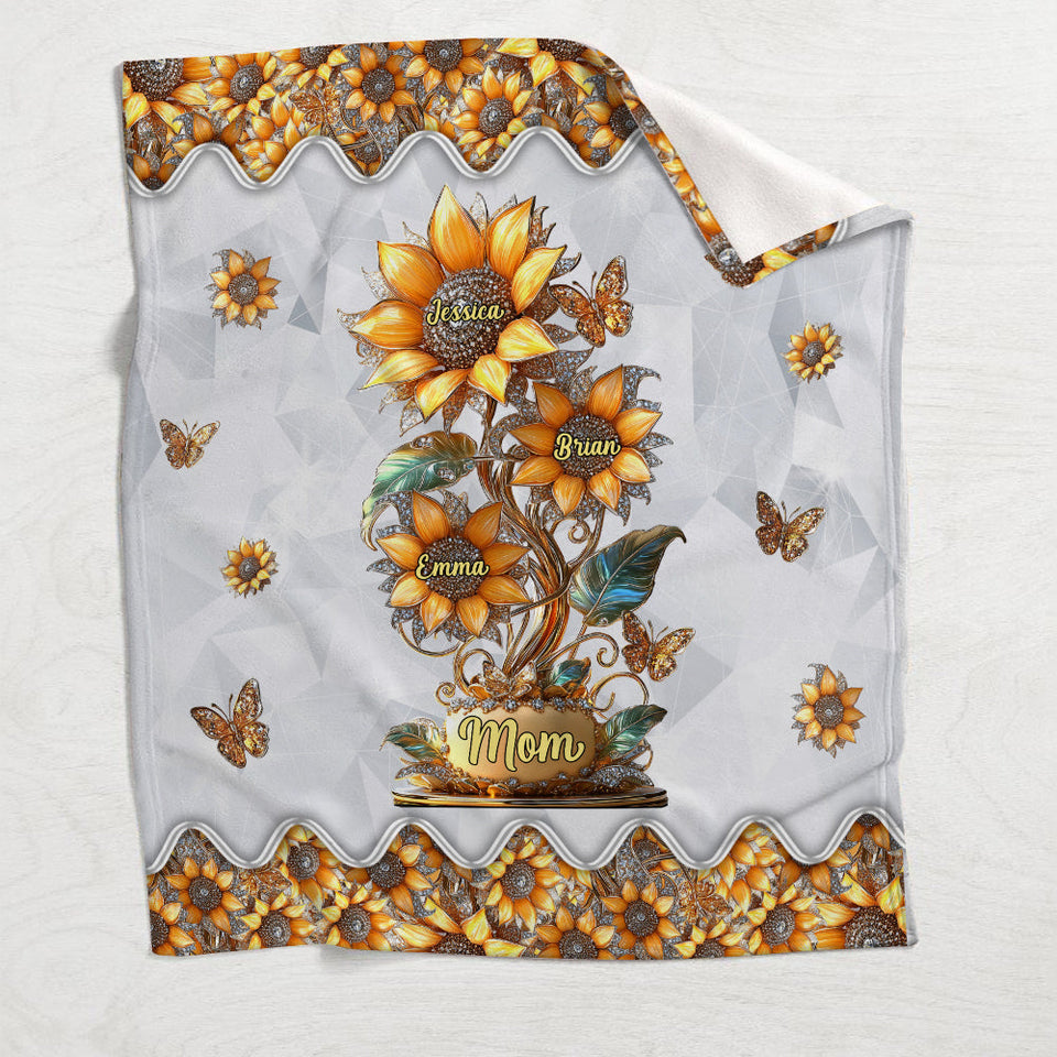 My Sunflower Garden Gift For Mom, Grandma - Personalized Mother Blanket