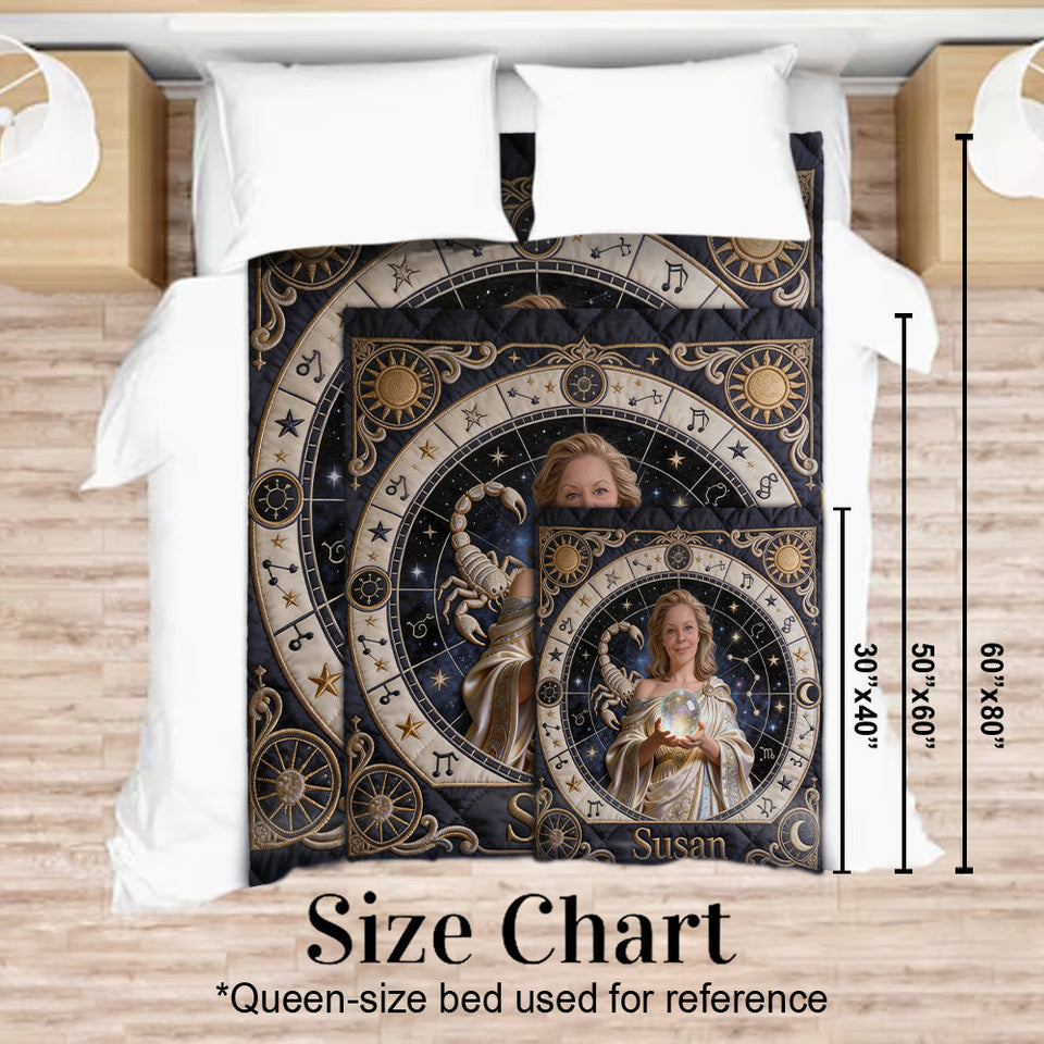 Custom Any Photo, Zodiac Sign - Personalized Horoscope Blanket