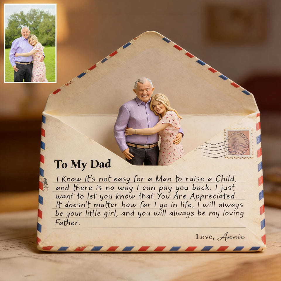 Letter To My Dad - Personalized Father Custom Shaped Acrylic Plaque