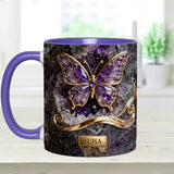 Glowing Butterfly - Personalized Butterfly Accent Mug & Coaster