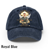 I Never Walk Alone - Personalized Memorial Washed Denim Cap