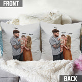Upload Family Photo - Personalized Family Throw Pillow