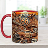 Vintage Route 66 - Personalized Muscle Car Accent Mug