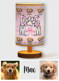 Floral Dog Mom - Personalized Dog Table Lamp with Wood Base