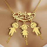 Best Mom Ever - Personalized Mother Necklace with Charms