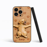 Pet Mom, Dog Lovers Gift Idea - Personalized Dog 3D Embossed Leather Phone Case