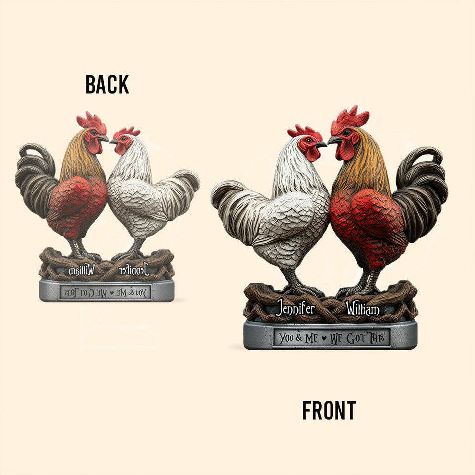 You & Me - Personalized Chicken Custom Shaped Acrylic Plaque