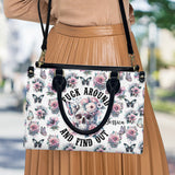 Fuck Around and Find Out - Personalized Skull Leather Handbag
