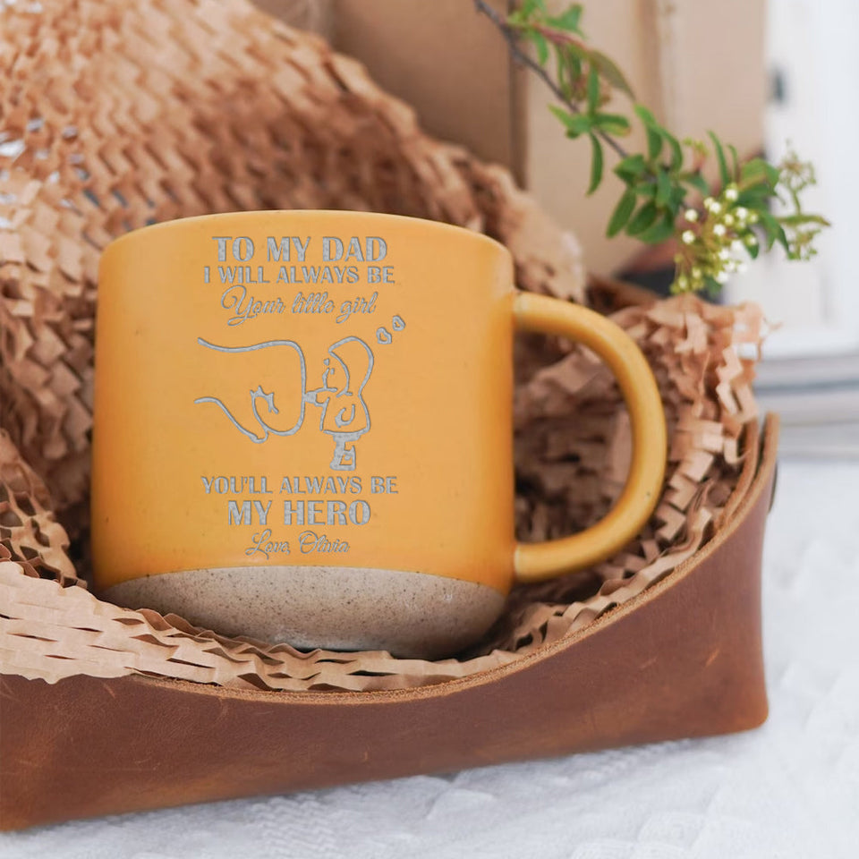 Dad, You Will Always Be My Hero - Personalized Father Engraved Pottery Mug