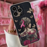 Breast Cancer Awareness - Personalized Breast Cancer Awareness Leather Phone Case