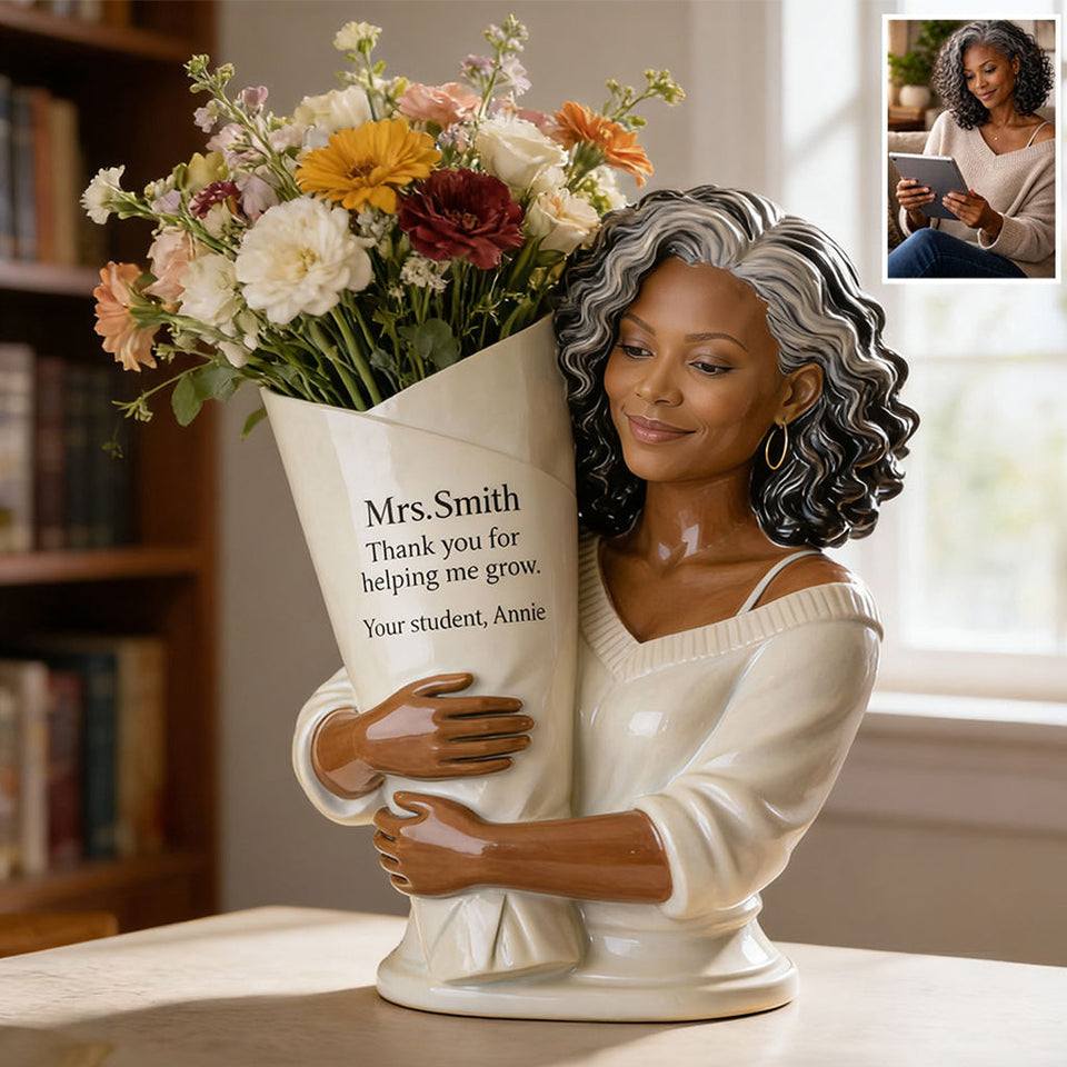 Thanks For Helping Me Grow - Personalized Teacher Acrylic Pot