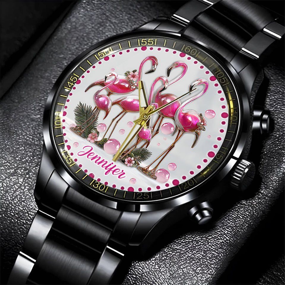 Elegant Flamingo - Personalized Flamingo Hand Watch