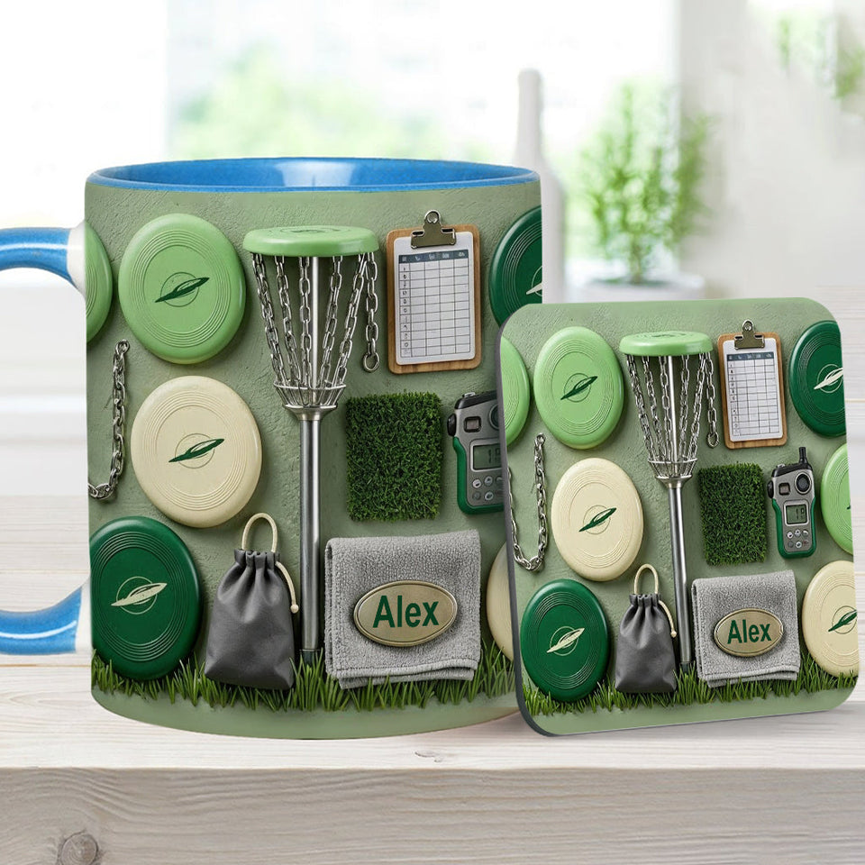 Love Disc Golf - Personalized Disc Golf Accent Mug & Coaster