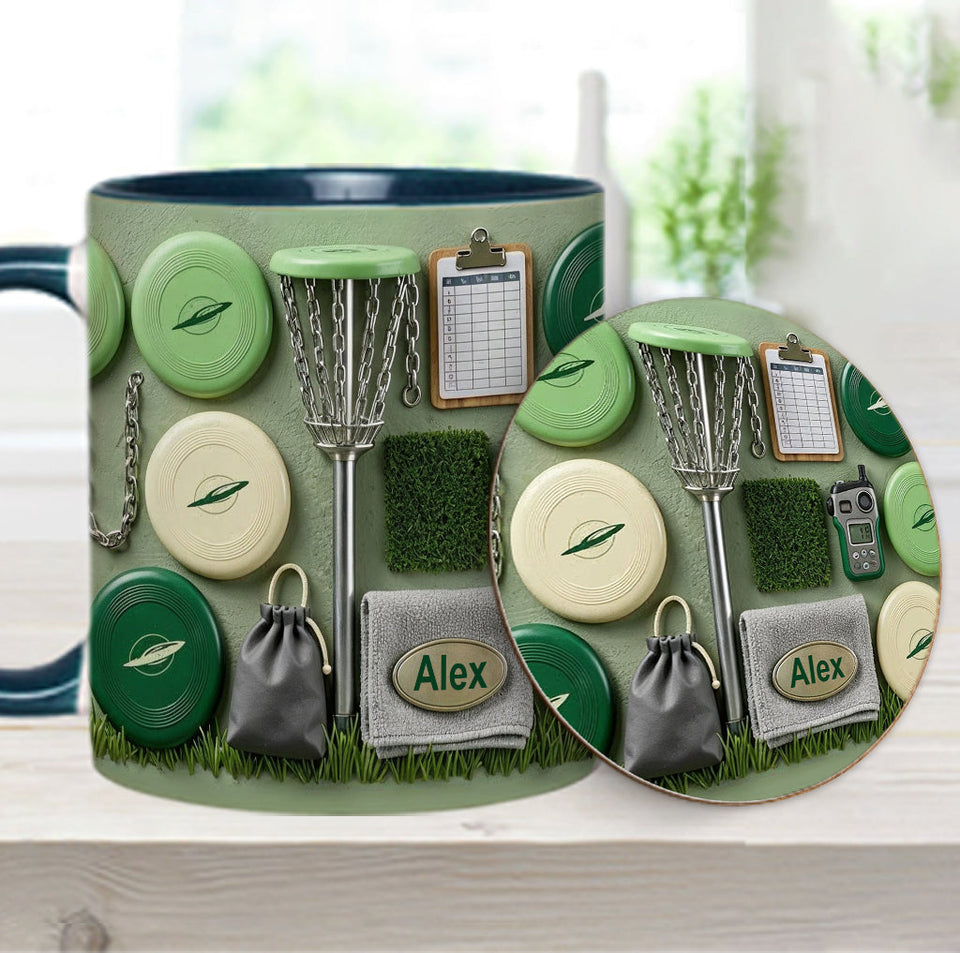 Love Disc Golf - Personalized Disc Golf Accent Mug & Coaster