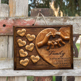Family A Whole Lot Of Love - Personalized Family Custom Shaped Wood Sign