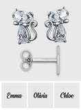 Chic Cat Lovers' Crystal Gift - Personalized Cat Stud Earrings