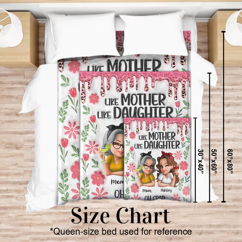 Like Mother Like Daughter - Personalized Mother Blanket