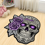 Skull And Roses - Personalized Skull Shaped Doormat/ Rug