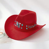 Western Style Initial Letter - Personalized Cowgirl Wide Brim Cowboy Hat
