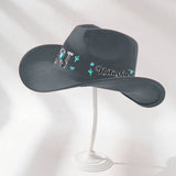 Western Style Initial Letter - Personalized Cowgirl Wide Brim Cowboy Hat