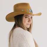 Western Style Initial Letter - Personalized Cowgirl Wide Brim Cowboy Hat