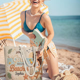 Custom Any Photo Just A Girl Who Loves Beaches - Personalized Sea Lover Beach Bag