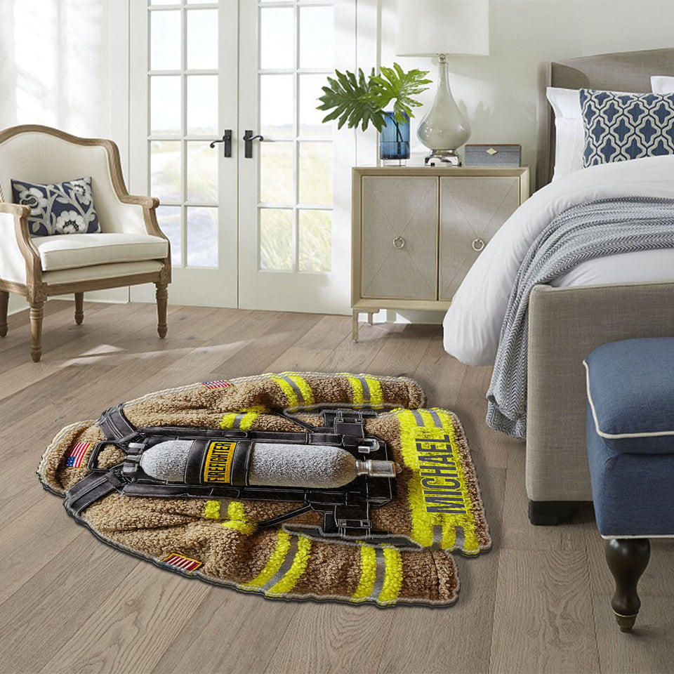 Proud Firefighter - Personalized Firefighter Non-Slip Tufted Rug