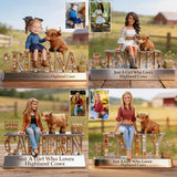 Just A Girl Who Loves Highland Cows - Personalized Highland Cow Custom Shaped Acrylic Plaque
