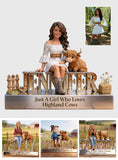 Just A Girl Who Loves Highland Cows - Personalized Highland Cow Custom Shaped Acrylic Plaque